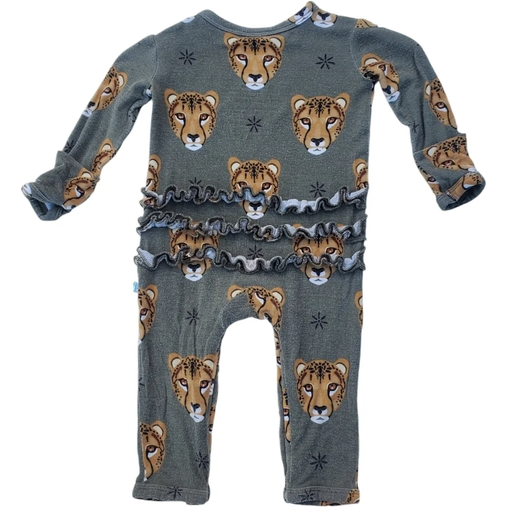 Posh Peanut Ruffled One-Piece Footless Sleeper Pajama Tiger Baby Newborn